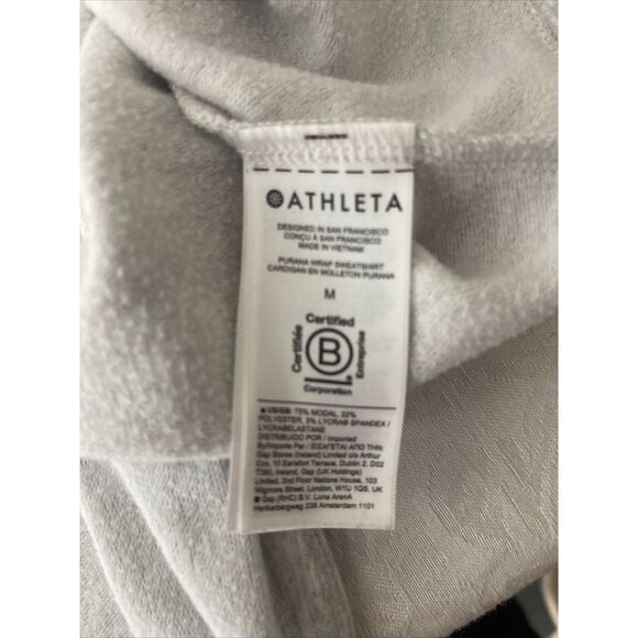 Athleta Light Grey Heather Purana Wrap Hoodie Sweatshirt Women M Yoga Gorpcore - Picture 10 of 14